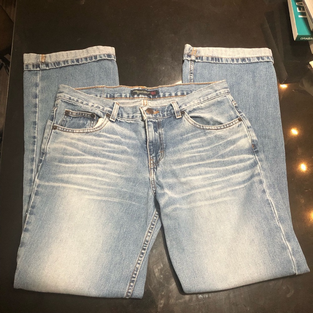 American Eagle wide leg boyfriend cuffed jeans Size 6